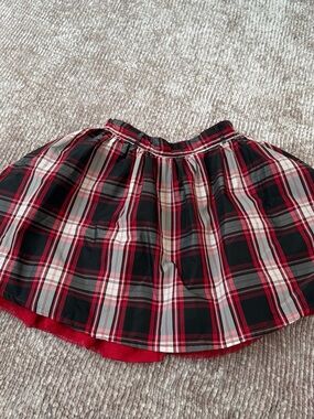 Red and Black Plaid Girls' Gathered Skirt